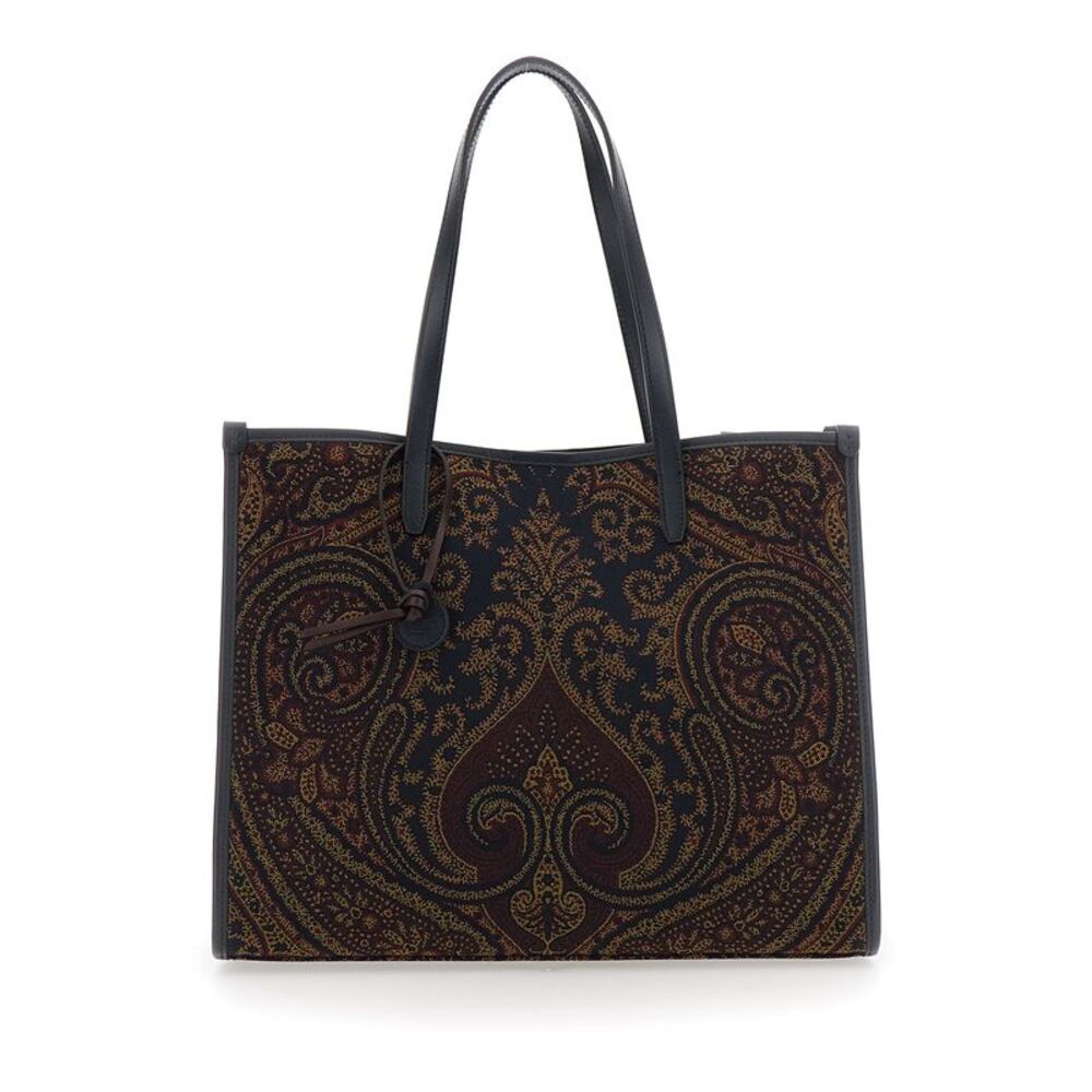 Etro Women 'Lovetrotter' Brown Tote Bag With Jacquard Motif In Denim For Women